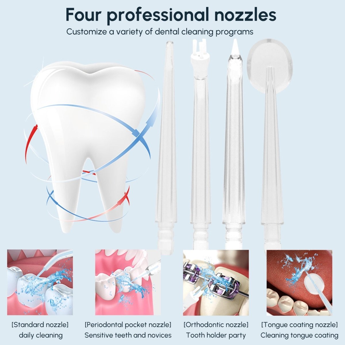 Cordless Water Dental Flosser Rechargeable Oral Irrigator - Nordavory