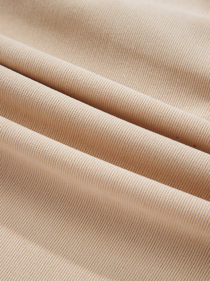 Corduroy Half Button Collared Long Sleeve Mini Dress-Nordavory