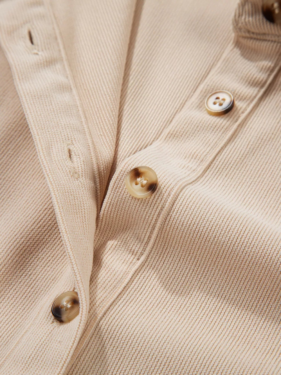 Corduroy Half Button Collared Long Sleeve Mini Dress-Nordavory