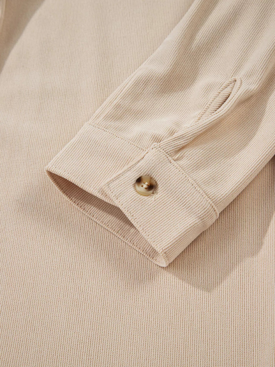 Corduroy Half Button Collared Long Sleeve Mini Dress-Nordavory