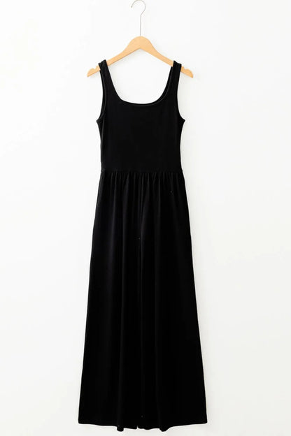 Cutout Scoop Neck Wide Strap Jumpsuit-Nordavory