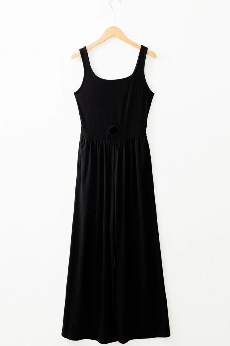 Cutout Scoop Neck Wide Strap Jumpsuit-Nordavory