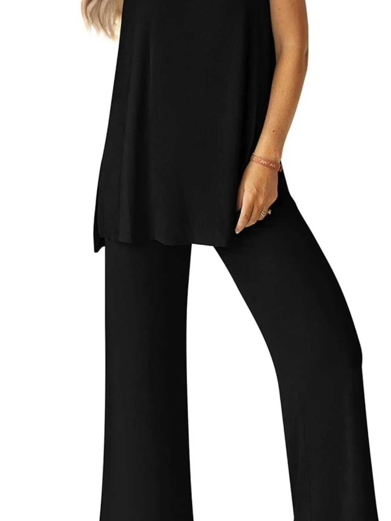 Round Neck Tank and Pants Set-Nordavory