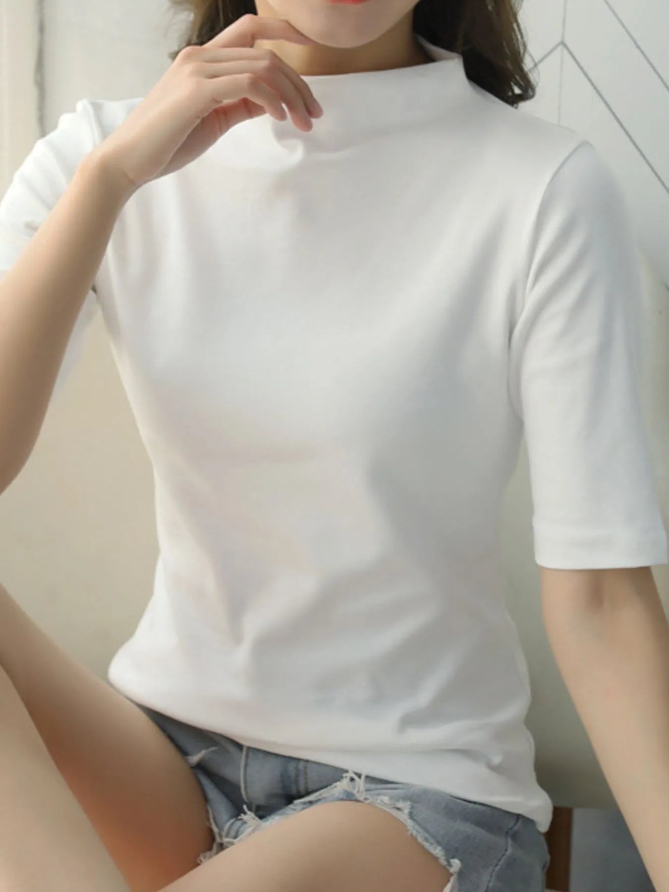 Solid Color Short Sleeve T-Shirt-Nordavory