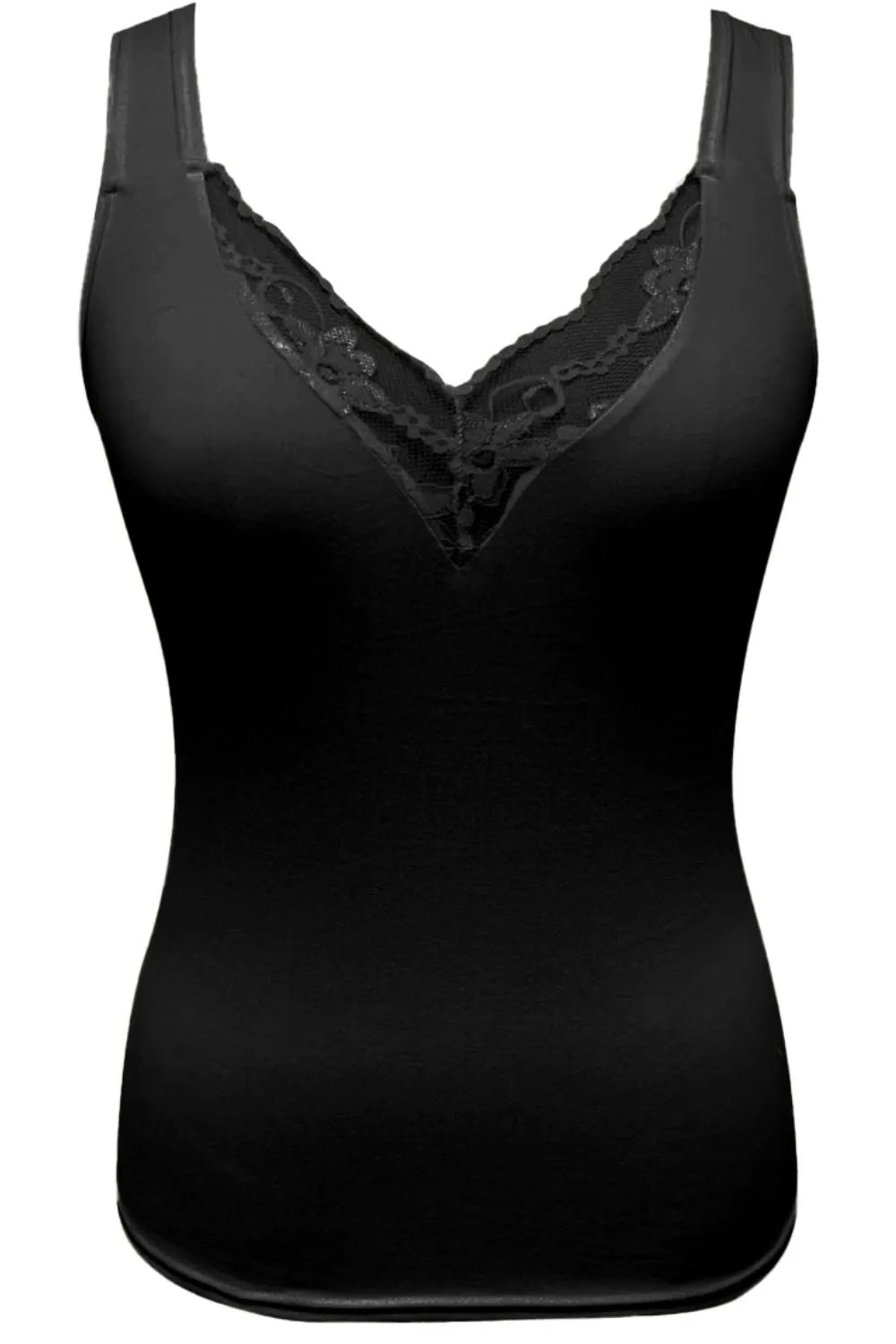 Full Size Lace Detail V-Neck Tank Plus Size-Nordavory