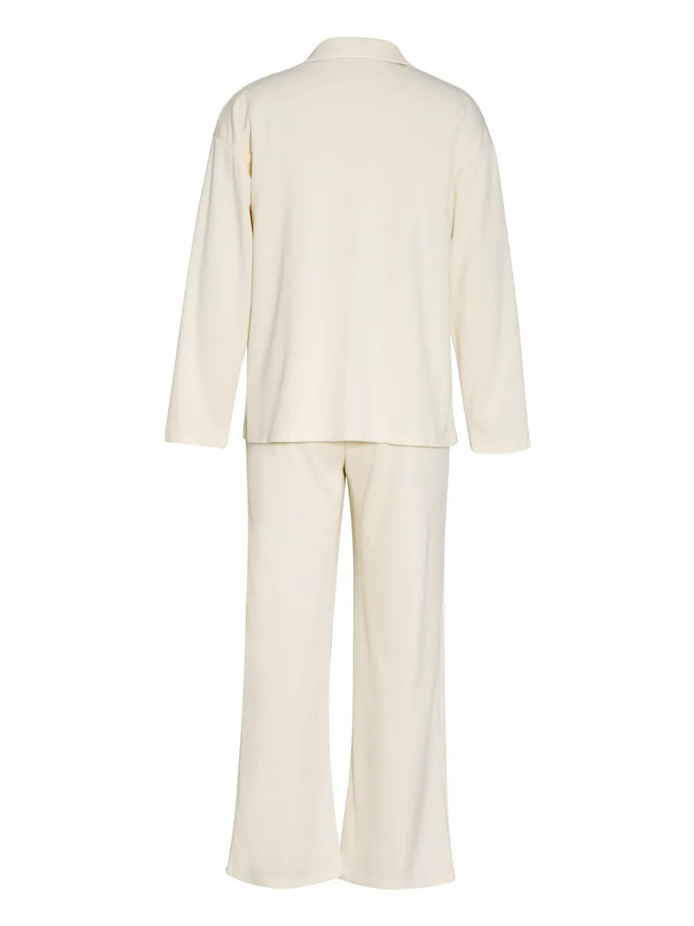 Collared Neck Long Sleeve Top and Drawstring Pants Set-Nordavory