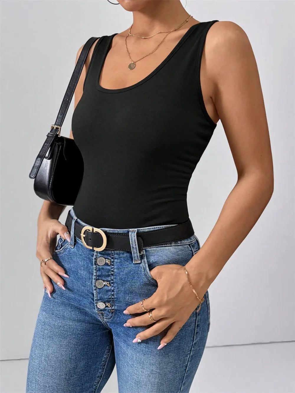 Scoop Neck Wide Strap Tank-Nordavory