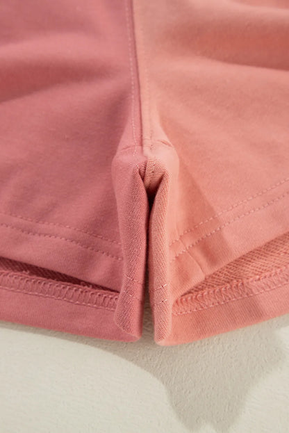 Color Block Round Neck Top and Shorts Set-Nordavory