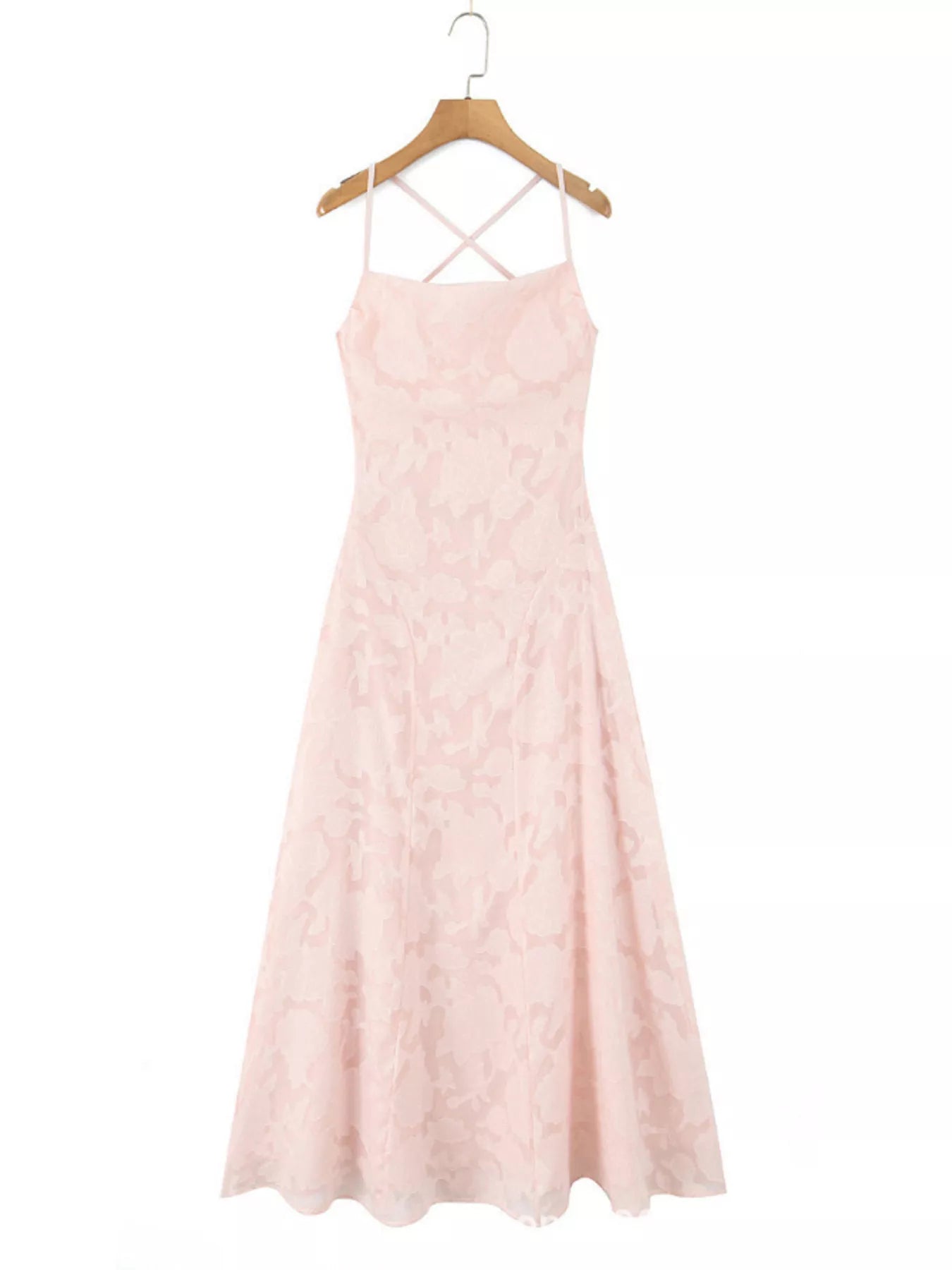 Lace Up Back Spaghetti Strap Maxi Dress-Nordavory