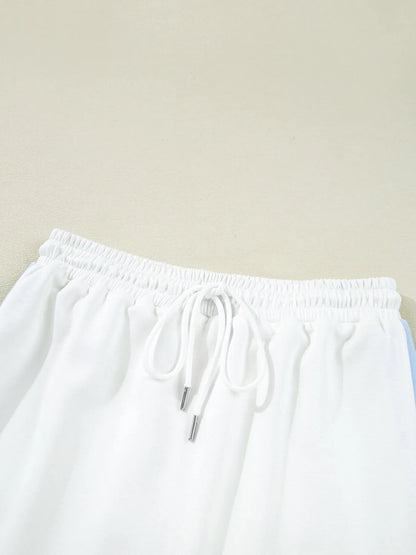 Contrast Trim Top and Mini Skirt Set-Nordavory