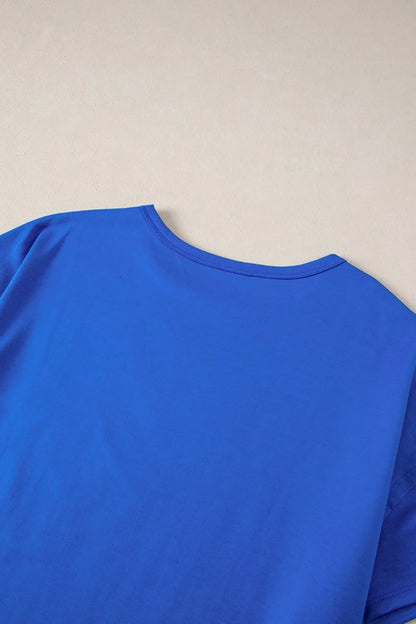 Patched Pocket Exposed Seam Oversize T-shirt-Nordavory