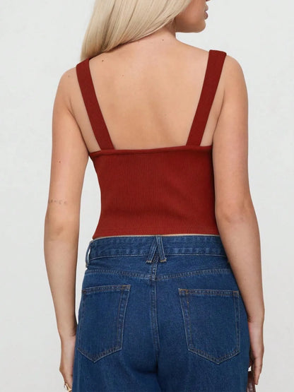 Square Neck Wide Strap Tank-Nordavory
