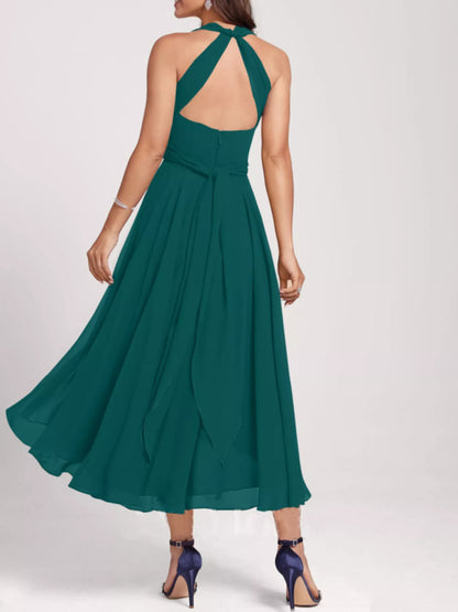 Ruched A-Line Midi Dress-Nordavory
