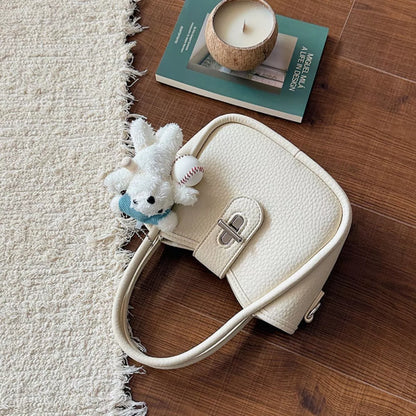 Textured Bucket Handbag – Mini PU Leather – image 5
