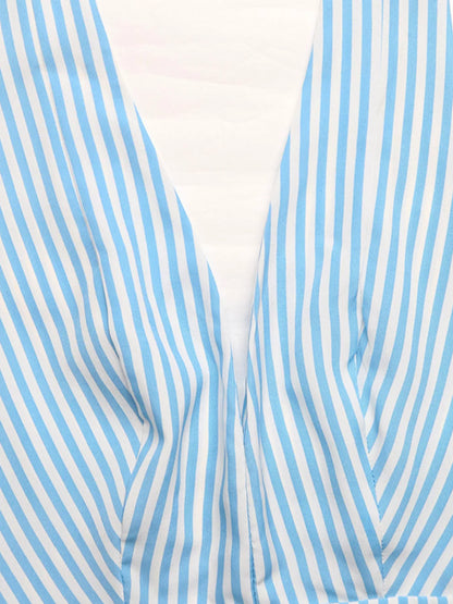 Crisscross Back Striped Romper-Nordavory
