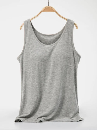 Scoop Neck Wide Strap Tank-Nordavory
