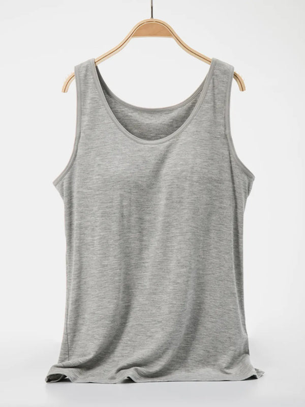 Scoop Neck Wide Strap Tank-Nordavory