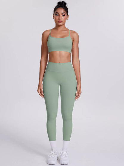 Criss-Cross Back Cami and Leggings Active Set – image 2