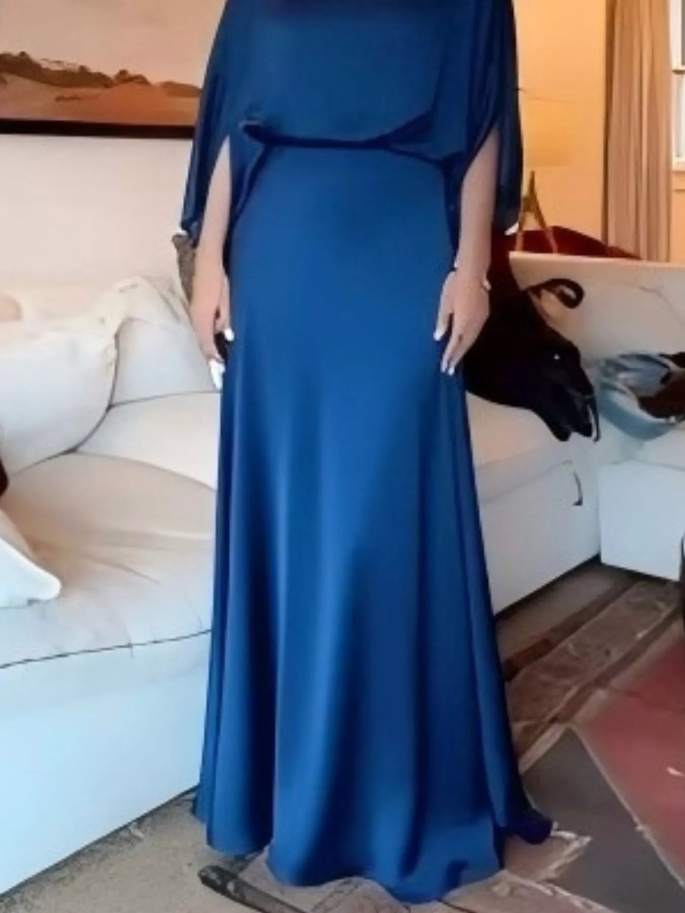 Full Size Elegant Batwing Sleeve Maxi Dress Plus Size-Nordavory