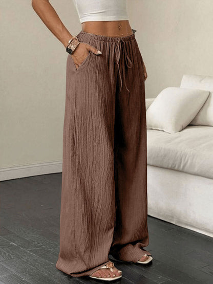 Tied Wide Leg Pants-Nordavory