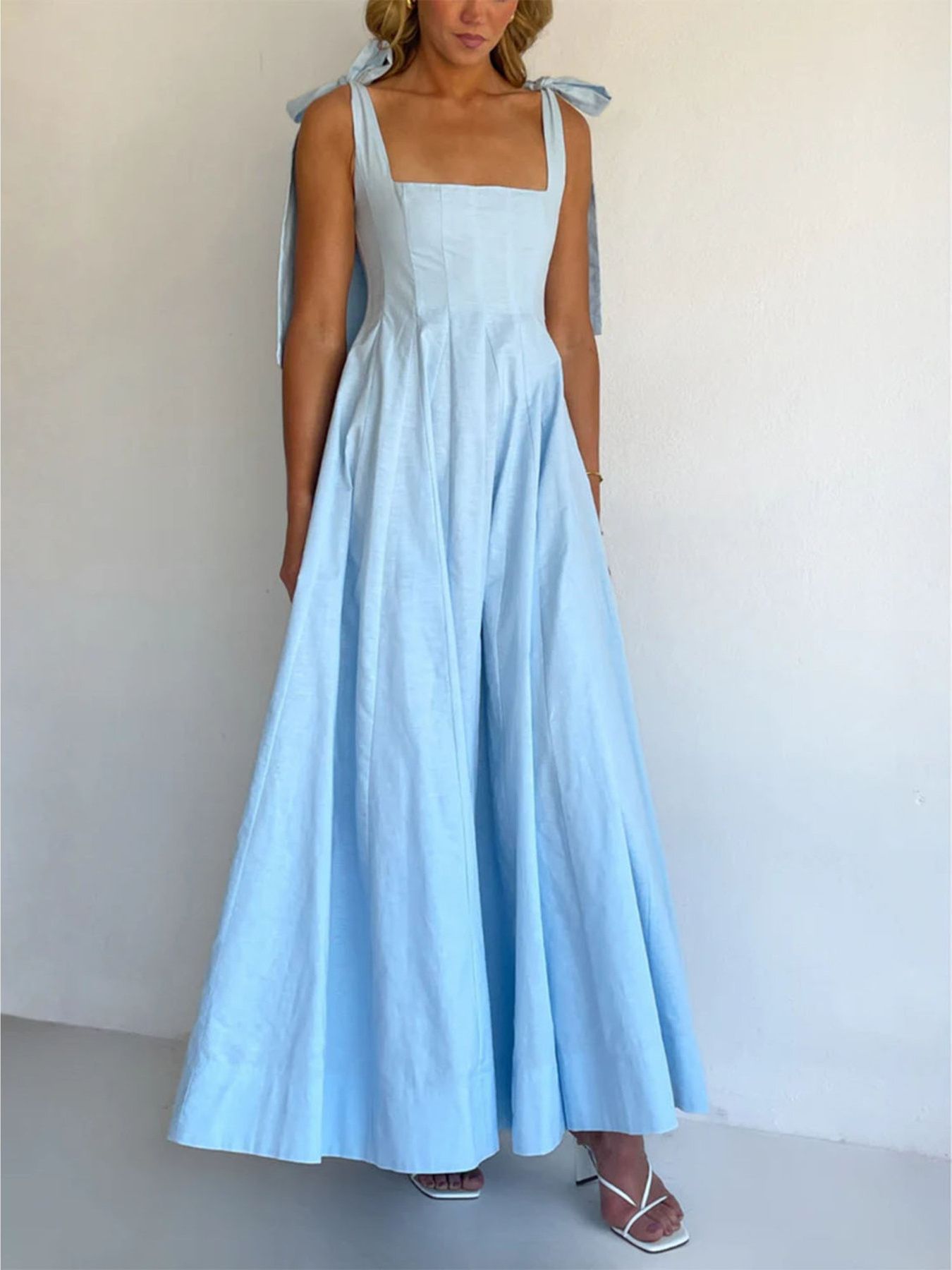 Gradient Tie Shoulder Maxi Dress-Nordavory