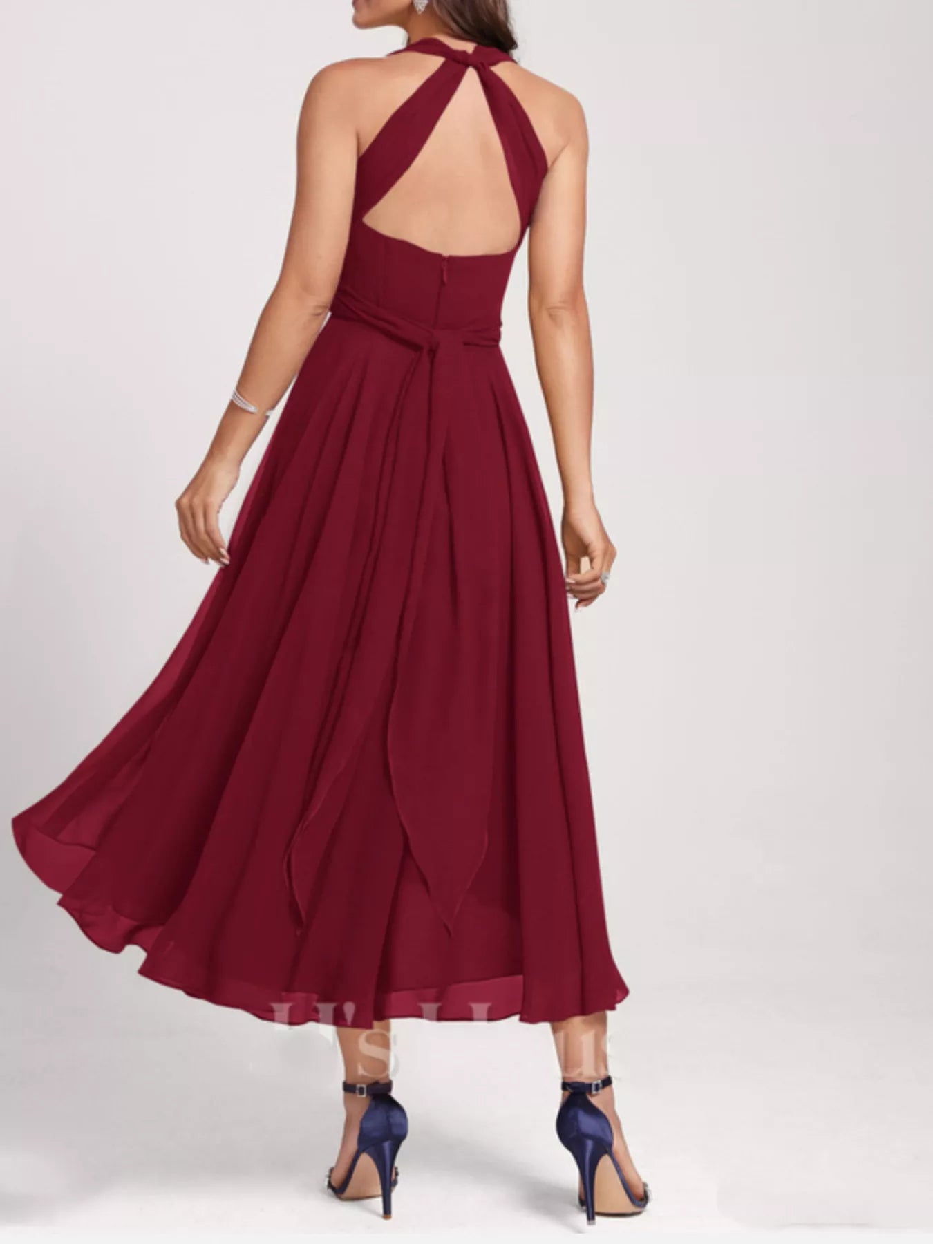Ruched A-Line Midi Dress-Nordavory