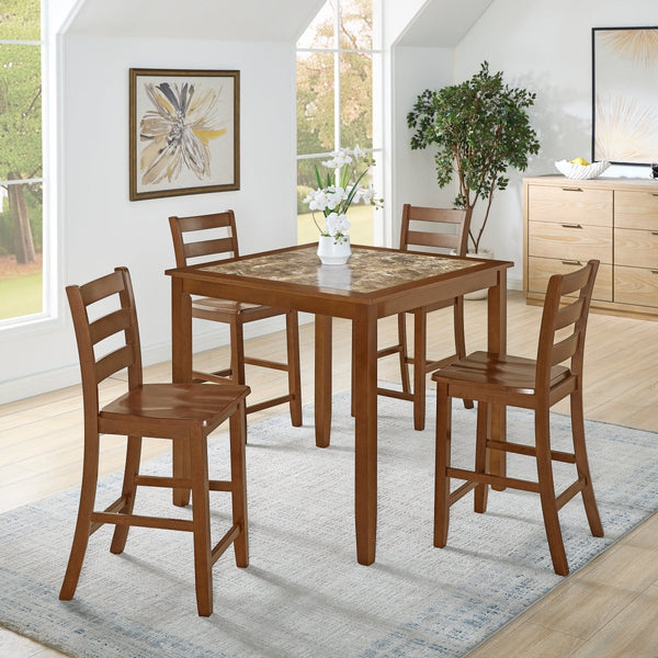 Dining Table, Bar Table and Chairs Set, 5 Piece Dining Table - Nordavory