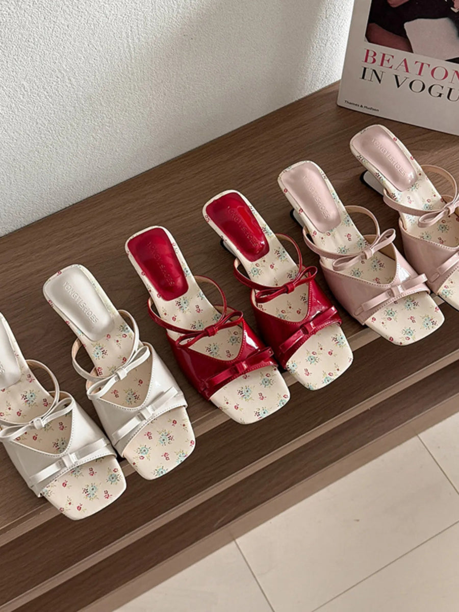 Double Bow Open Toe Sandals-Nordavory