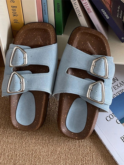 Double Buckle Comfort Sandals-Nordavory