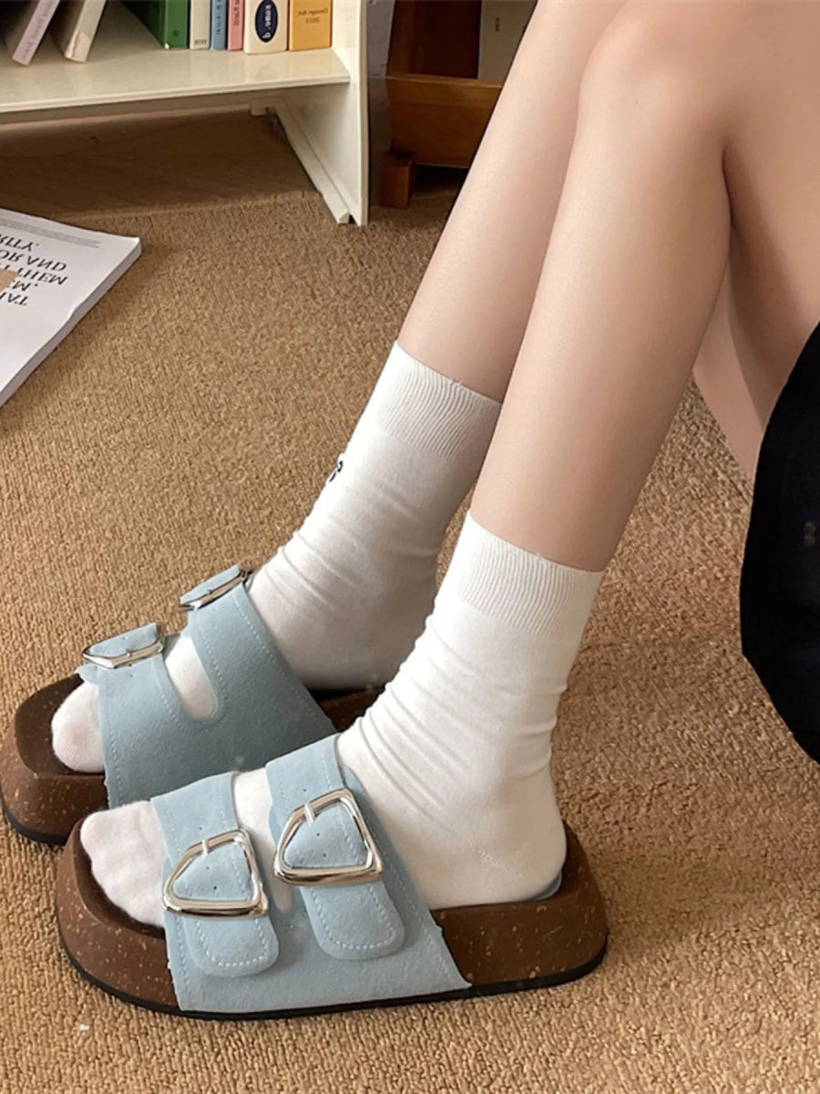 Double Buckle Comfort Sandals-Nordavory