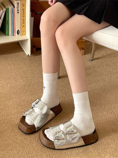 Double Buckle Comfort Sandals-Nordavory