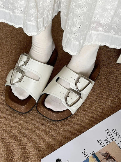 Double Buckle Comfort Sandals-Nordavory