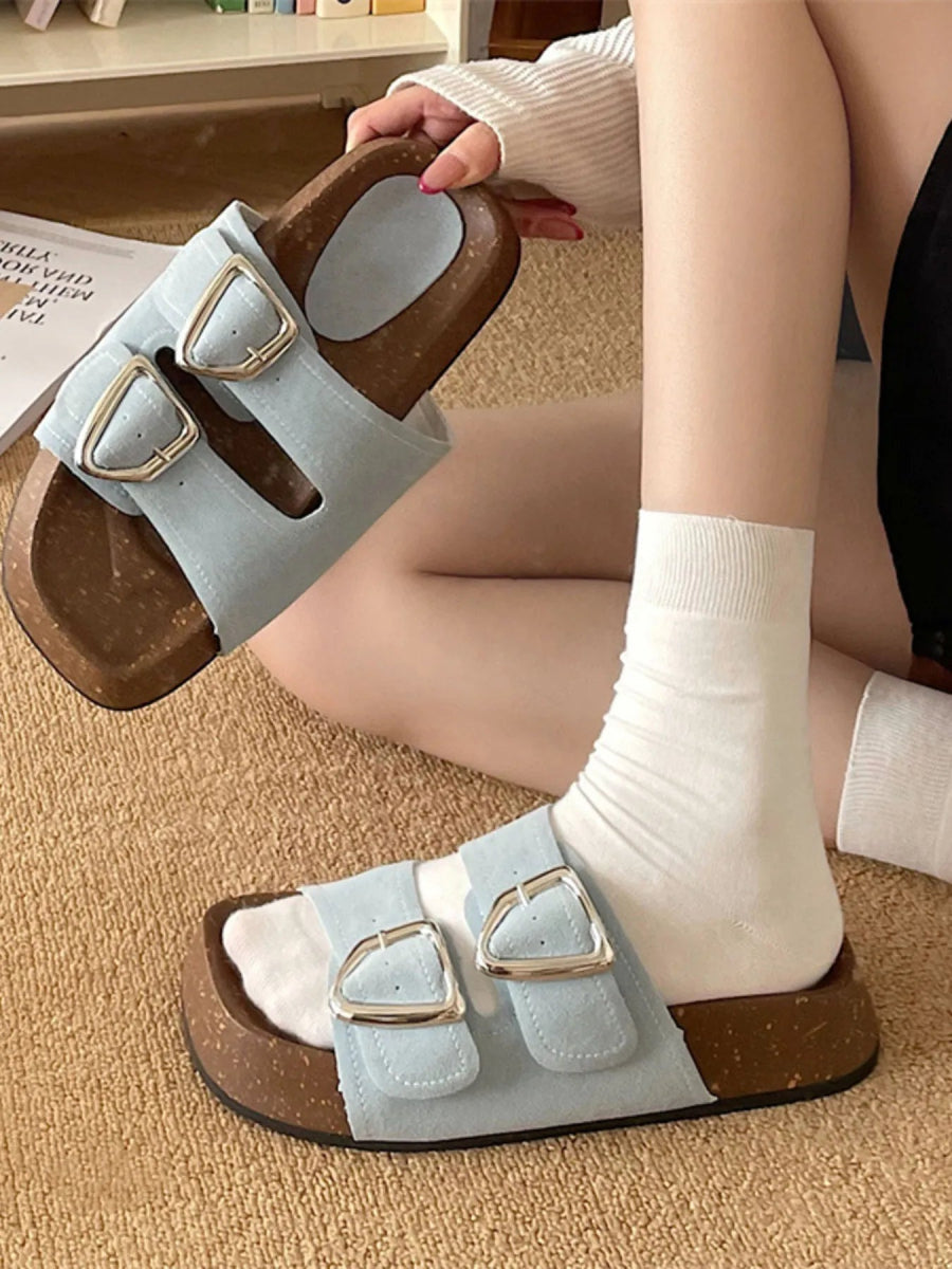 Double Buckle Comfort Sandals-Nordavory