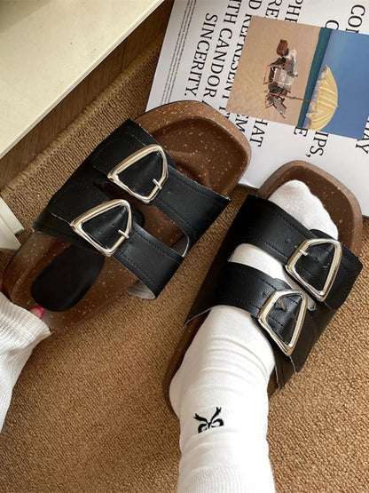 Double Buckle Comfort Sandals-Nordavory