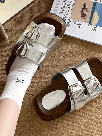 Double Buckle Comfort Sandals-Nordavory
