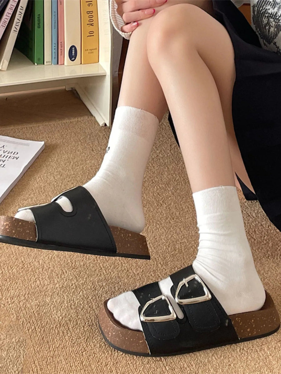 Double Buckle Comfort Sandals-Nordavory