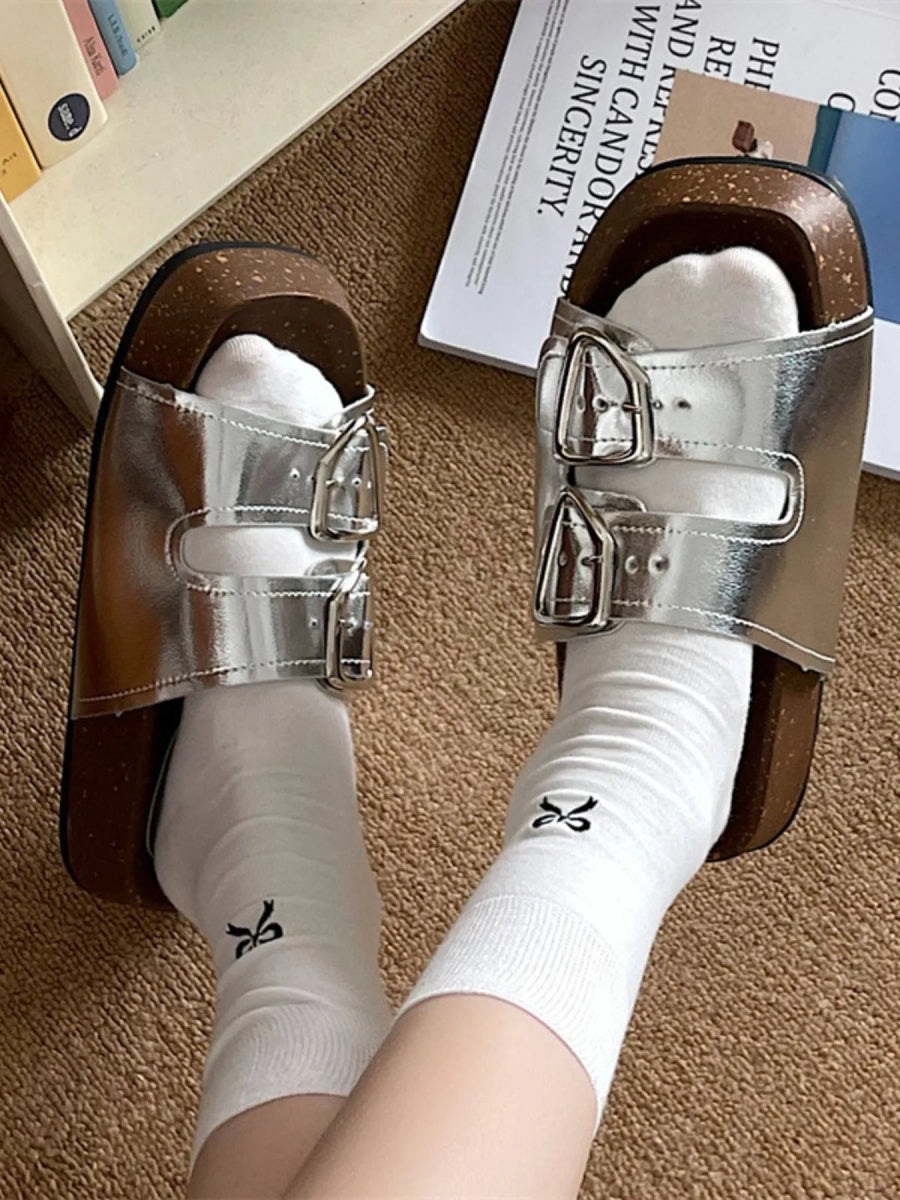 Double Buckle Comfort Sandals-Nordavory