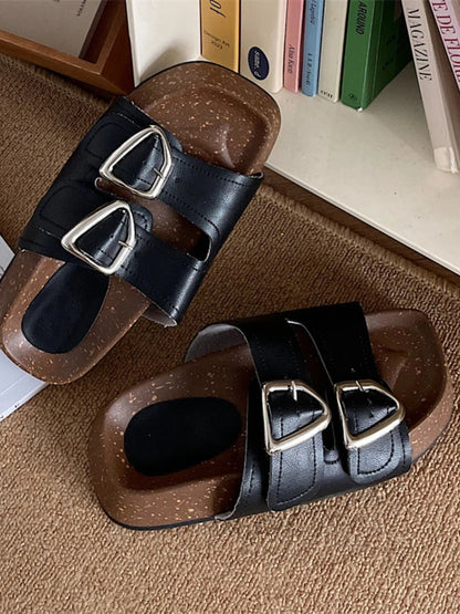 Double Buckle Comfort Sandals-Nordavory