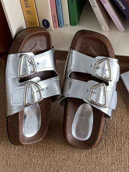 Double Buckle Comfort Sandals-Nordavory