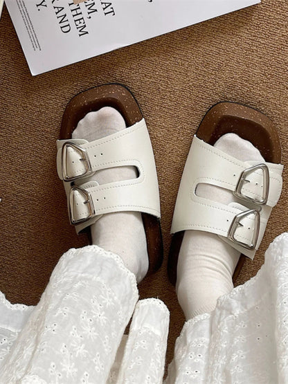 Double Buckle Comfort Sandals-Nordavory