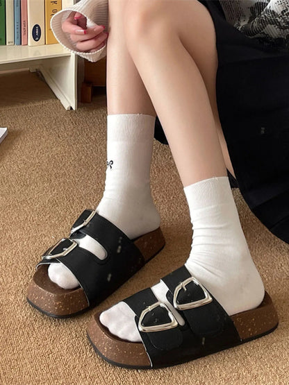 Double Buckle Comfort Sandals-Nordavory