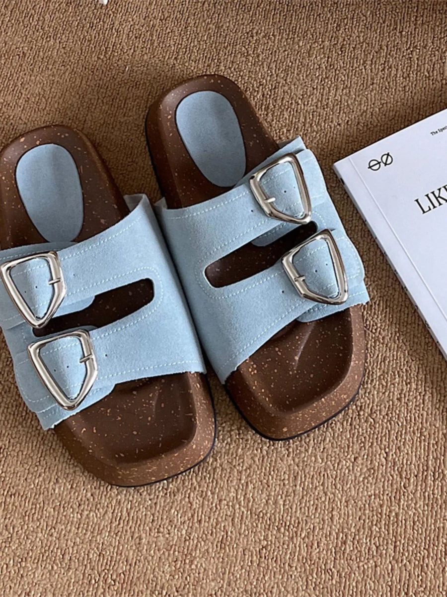 Double Buckle Comfort Sandals-Nordavory