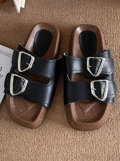 Double Buckle Comfort Sandals-Nordavory
