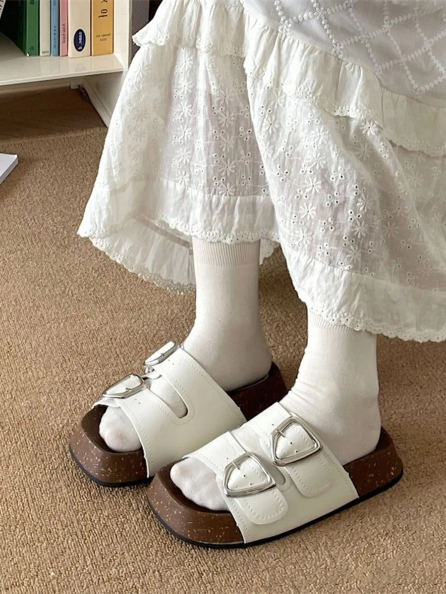 Double Buckle Comfort Sandals-Nordavory