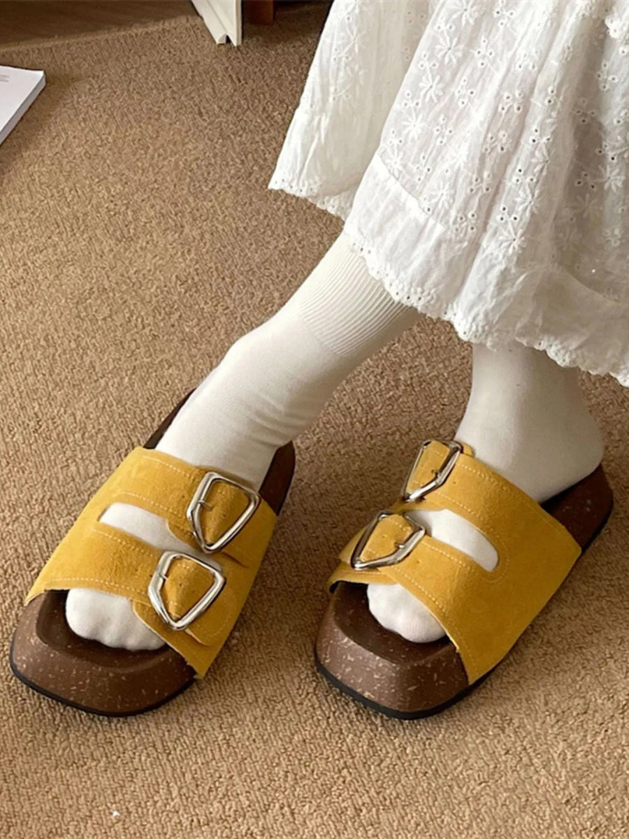 Double Buckle Comfort Sandals-Nordavory