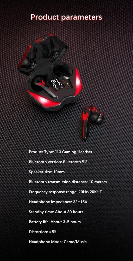 Dragon Red Flame Bluetooth Earbuds Mobile & Laptop Accessories nordavory