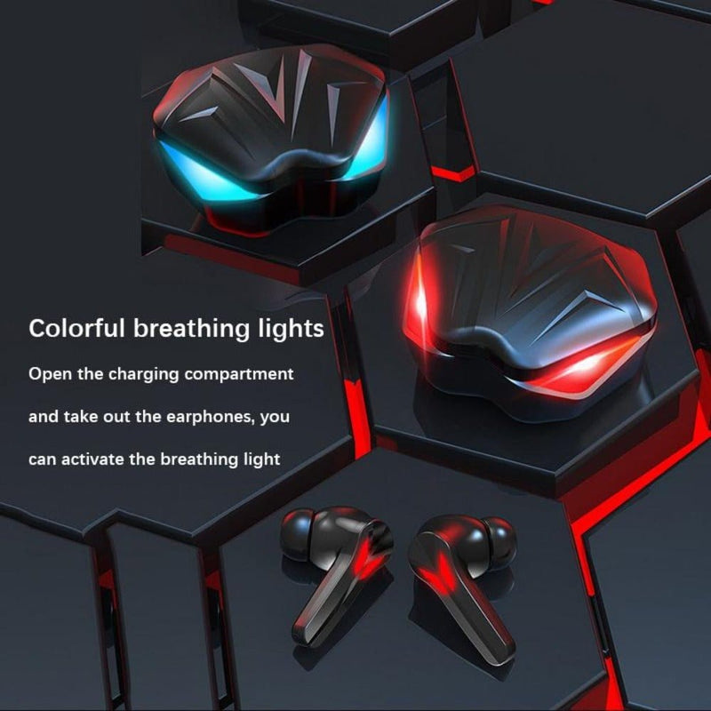 Dragon Red Flame Bluetooth Earbuds Mobile & Laptop Accessories nordavory