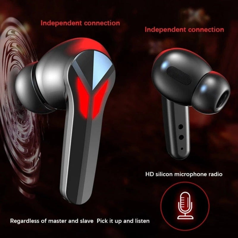Dragon Red Flame Bluetooth Earbuds Mobile & Laptop Accessories nordavory