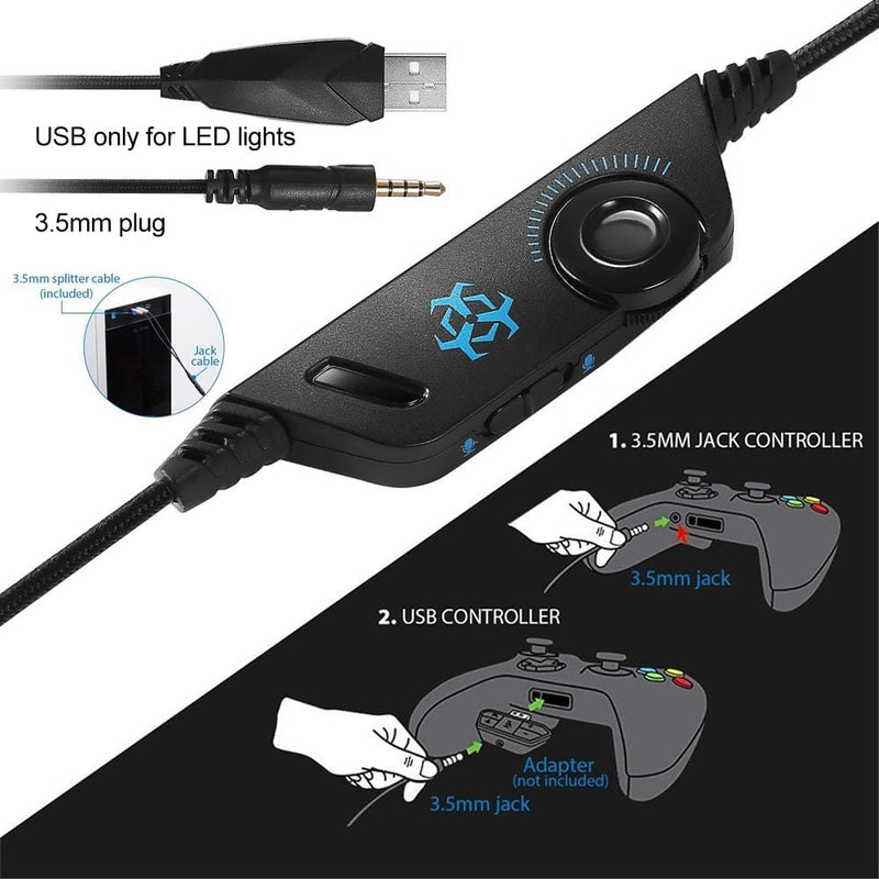 Dragon Stereo LED Gaming Headset with Microphone Audio & Video nordavory