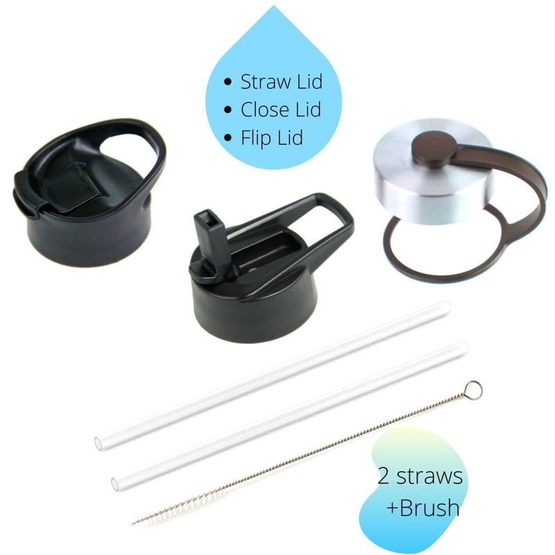 DRINCO® 32oz Stainless Steel Water Bottle (3 lids) - Macaron Drinkware nordavory